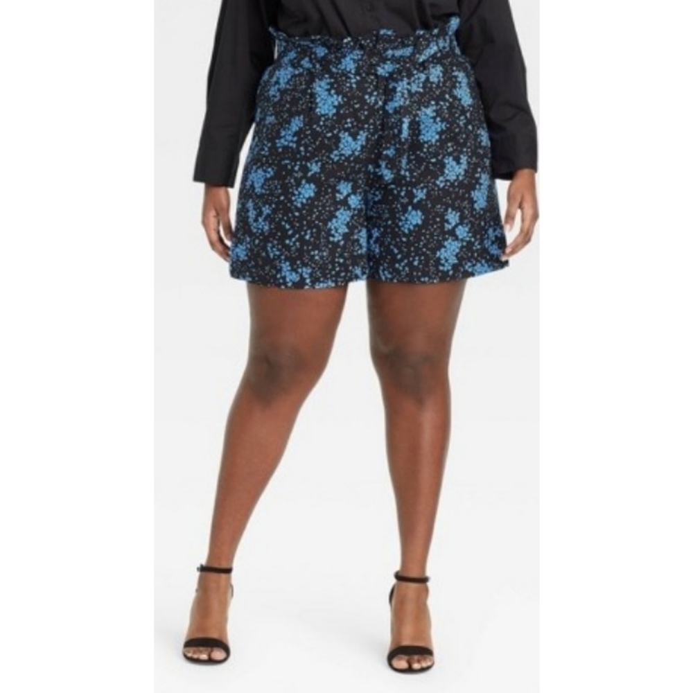 Who What wear Paper bag waist starscape floral shorts size 14